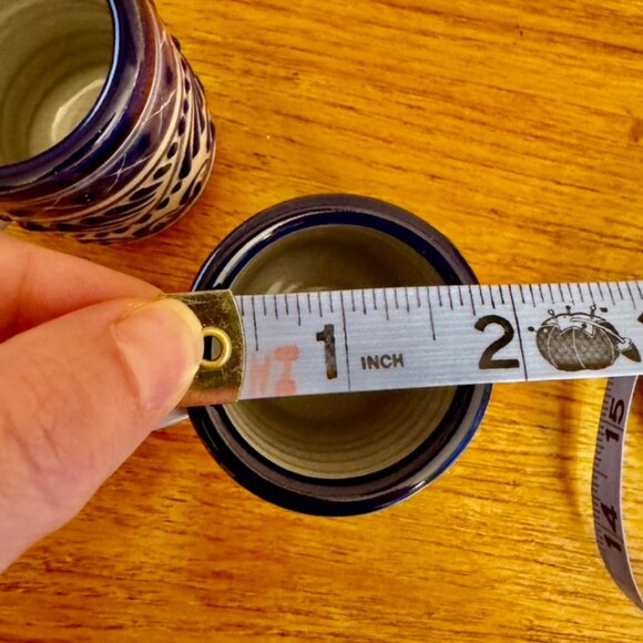 Mexican Talavera Pottery Blue Tray and Two Tequila Glasses - Handmade - Picture 6 of 10